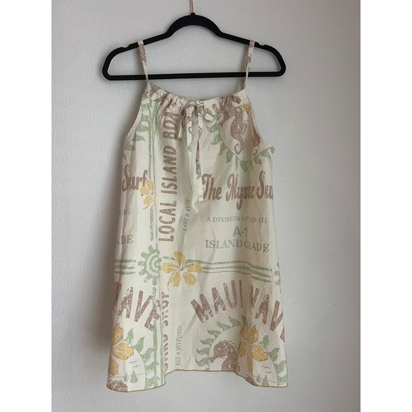 BDG Urban‎ Outfitters Surfer Mini Dress Sleeveless Hawaiian Print L - Picture 1 of 3
